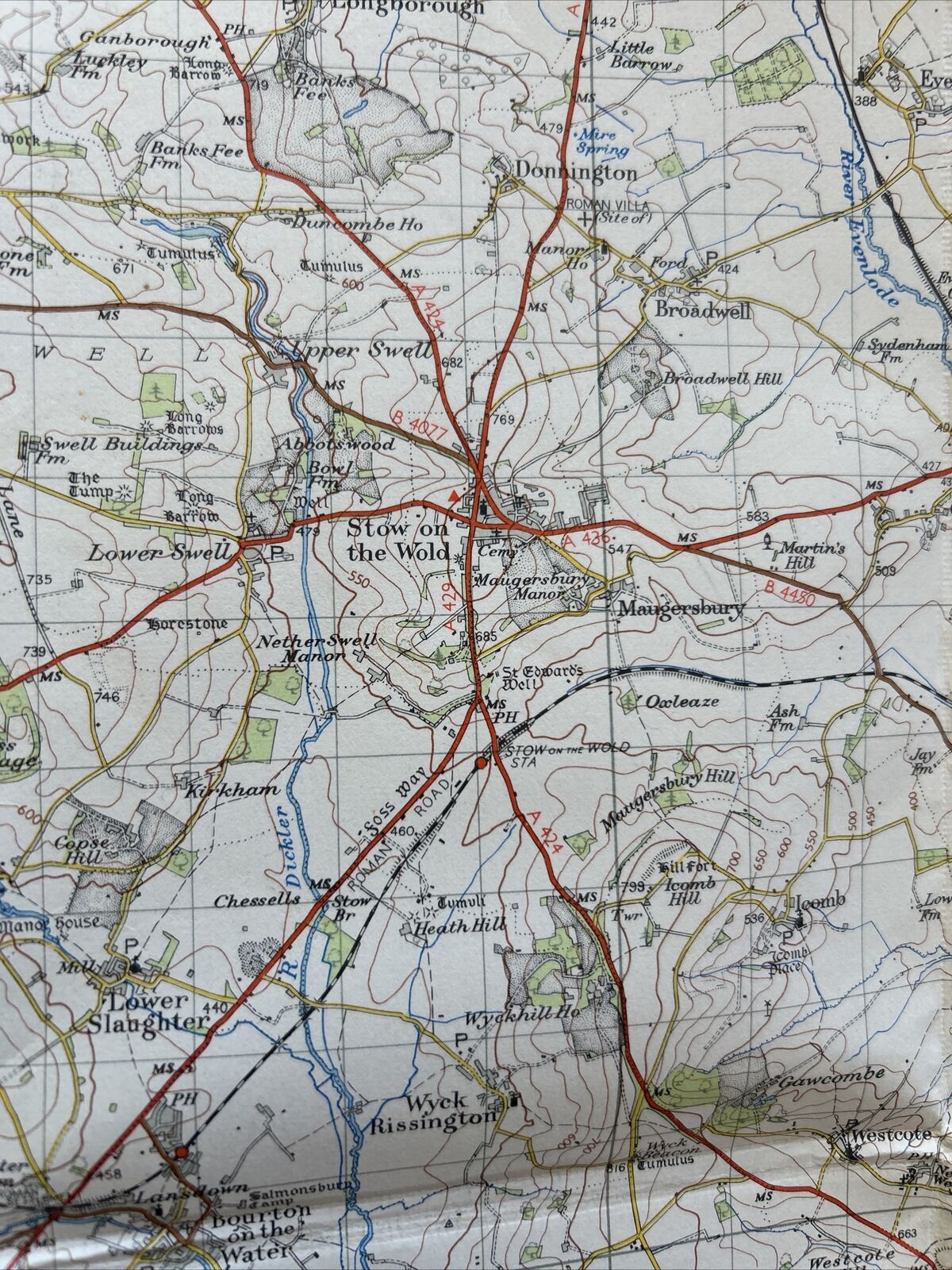 CHELTENHAM EVESHAM Ordnance Survey Seventh Series CLOTH One inch 1953 Sheet 144