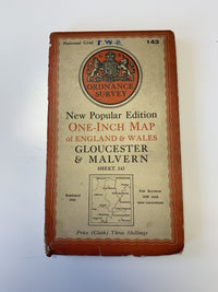 Gloucester & Malvern - 1946 Cloth Ordnance Survey One Inch Sheet 143