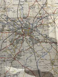 COVENTRY & RUGBY Ordnance Survey Seventh Series CLOTH One inch 1954 Sheet 132