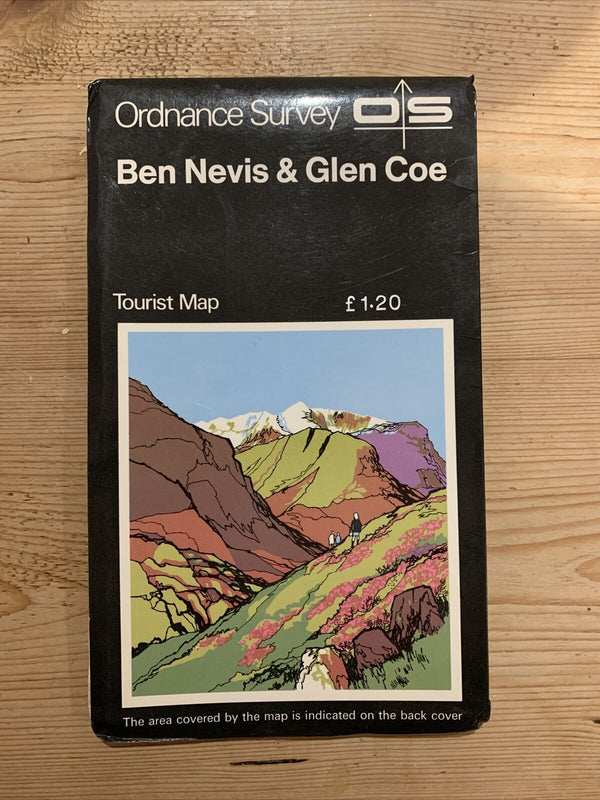 BEN NEVIS & GLEN COE - ORDNANCE SURVEY TOURIST MAP 1959 - Oban Glenfinnan