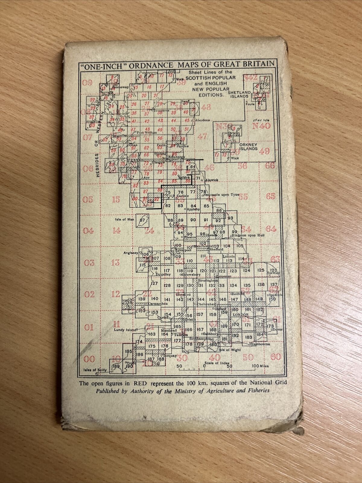 THE SOLENT Ordnance Survey Cloth One Inch Map 1945 Sixth Edition Sheet 180 Wight