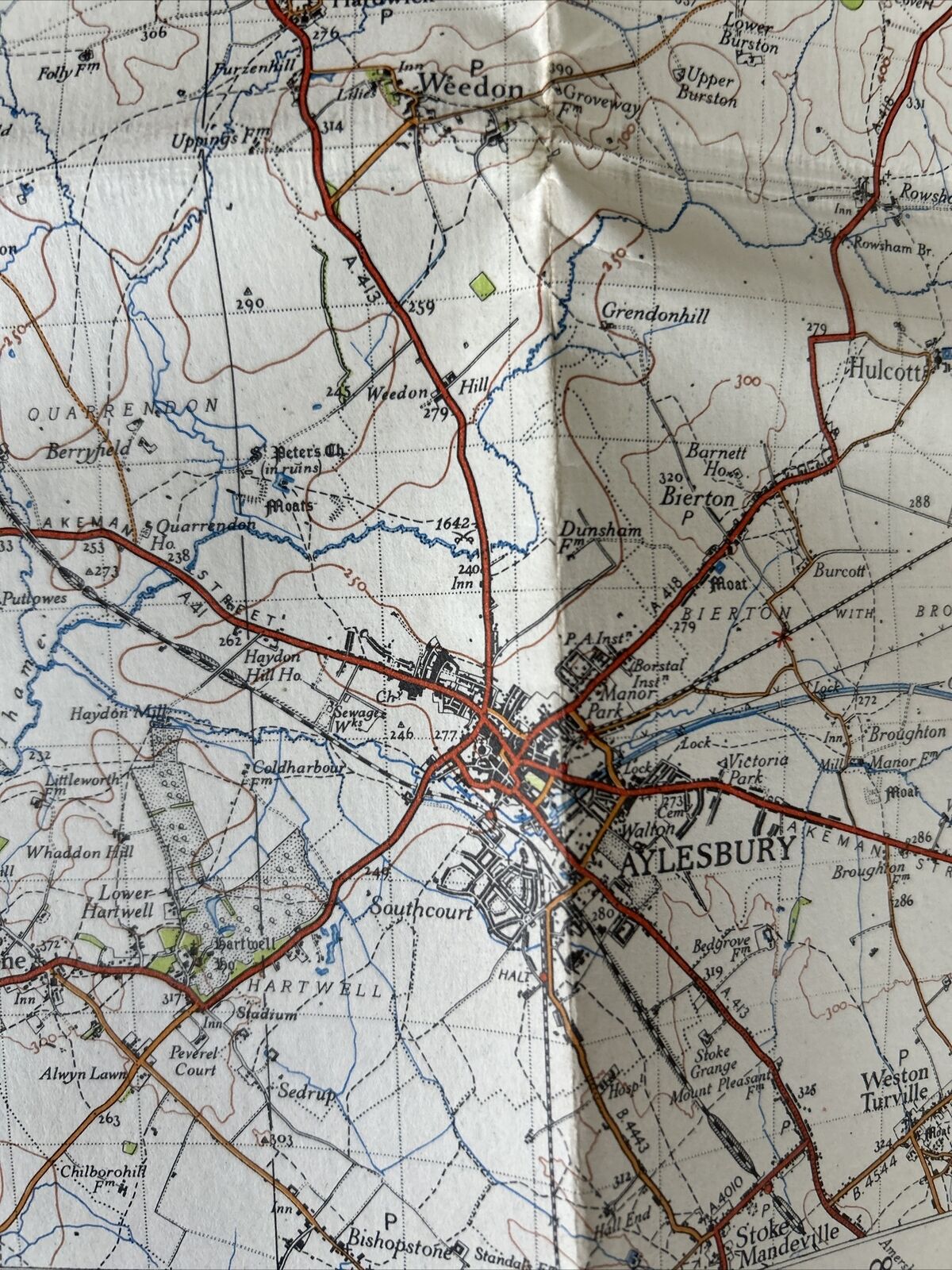 BUCKINGHAM Ordnance Survey Cloth One Inch Map 1946 Sixth Edition Sheet 146