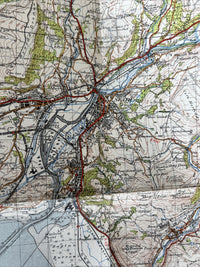 SWANSEA Ordnance Survey Cloth One Inch Map 1947 Sixth Edition Sheet 153 Maesteg