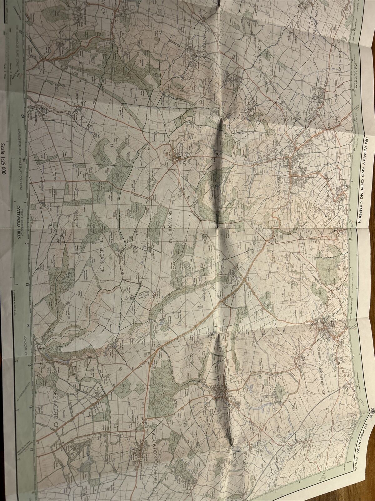 BROADWAY CHIPPING CAMPDEN Pathfinder 1043 Ordnance Survey SP03/13 1:25,000 1990