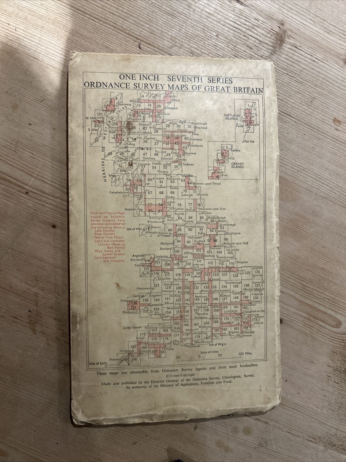 LEEDS & BRADFORD Ordnance Survey Seventh Series CLOTH 1 Inch Map Sheet 96 1961