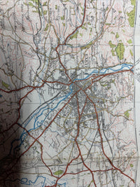 DARTMOUTH & EXETER Ordnance Survey Cloth One Inch Map 1919 Sheet 138 Contoured