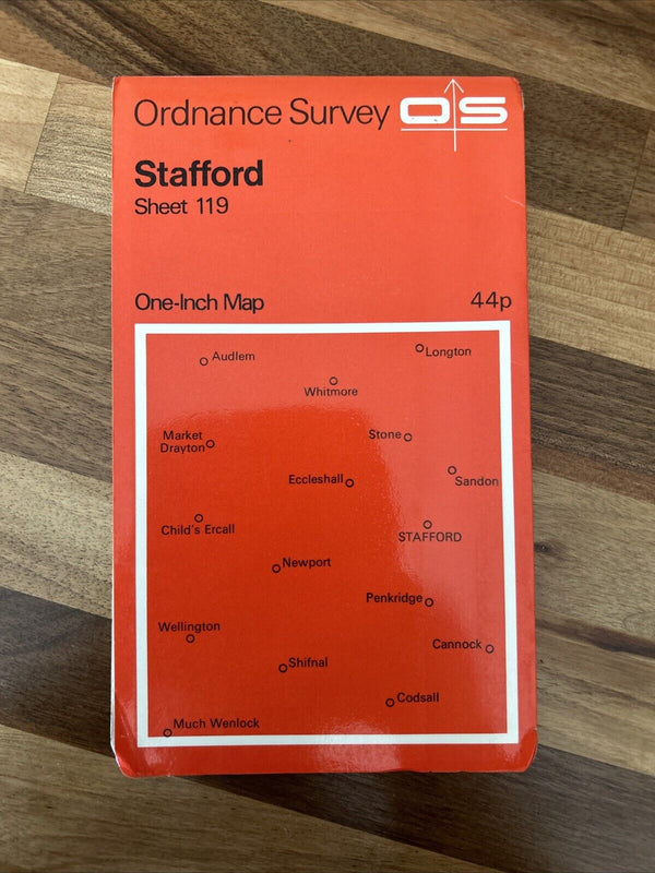 STAFFORD Ordnance Survey One inch 1963 Sheet 119 Cannock Shifnal Blymhill