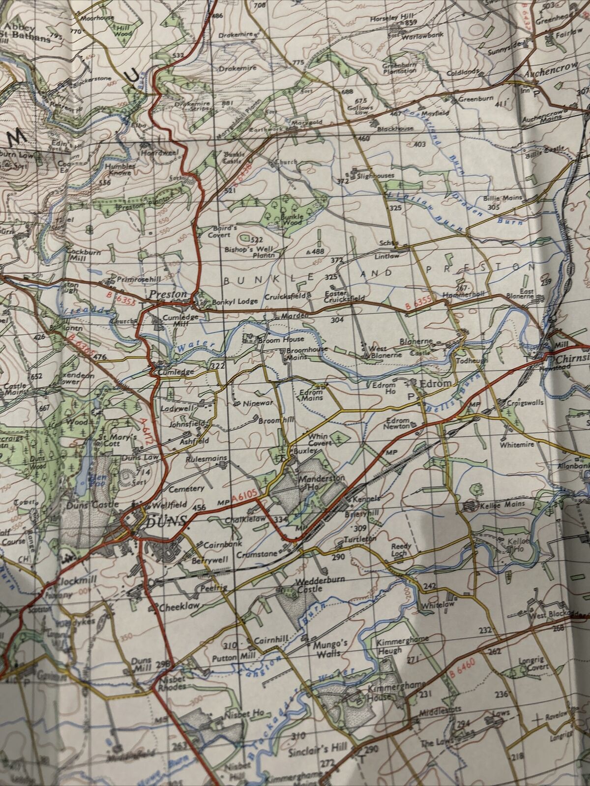 DUNBAR Ordnance Survey One Inch Sheet 63 Good Condition 1965 Oldhamstocks