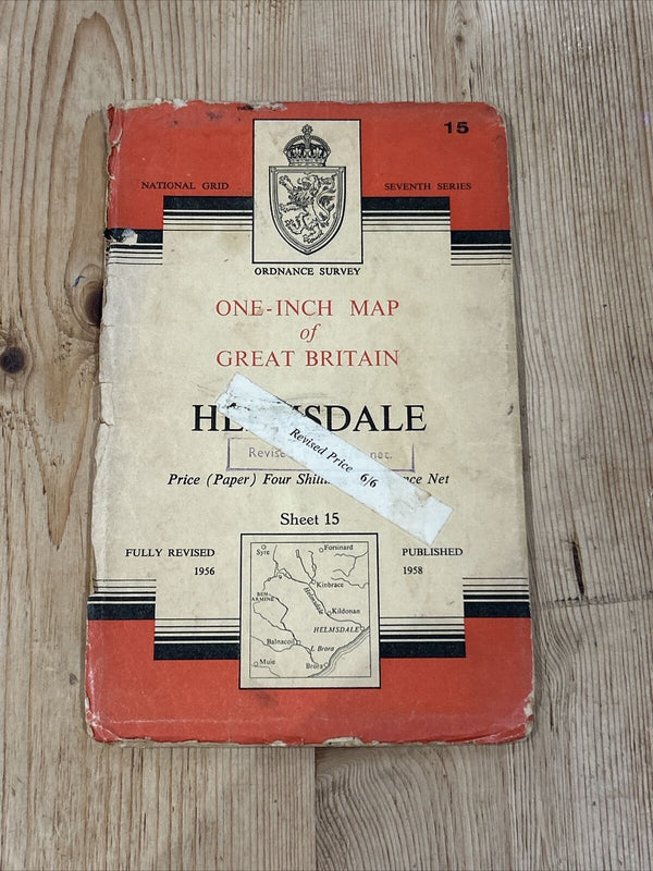 HELMSDALE Ordnance Survey Seventh SeriesOne Inch Map Sheet 15  1958 Brora