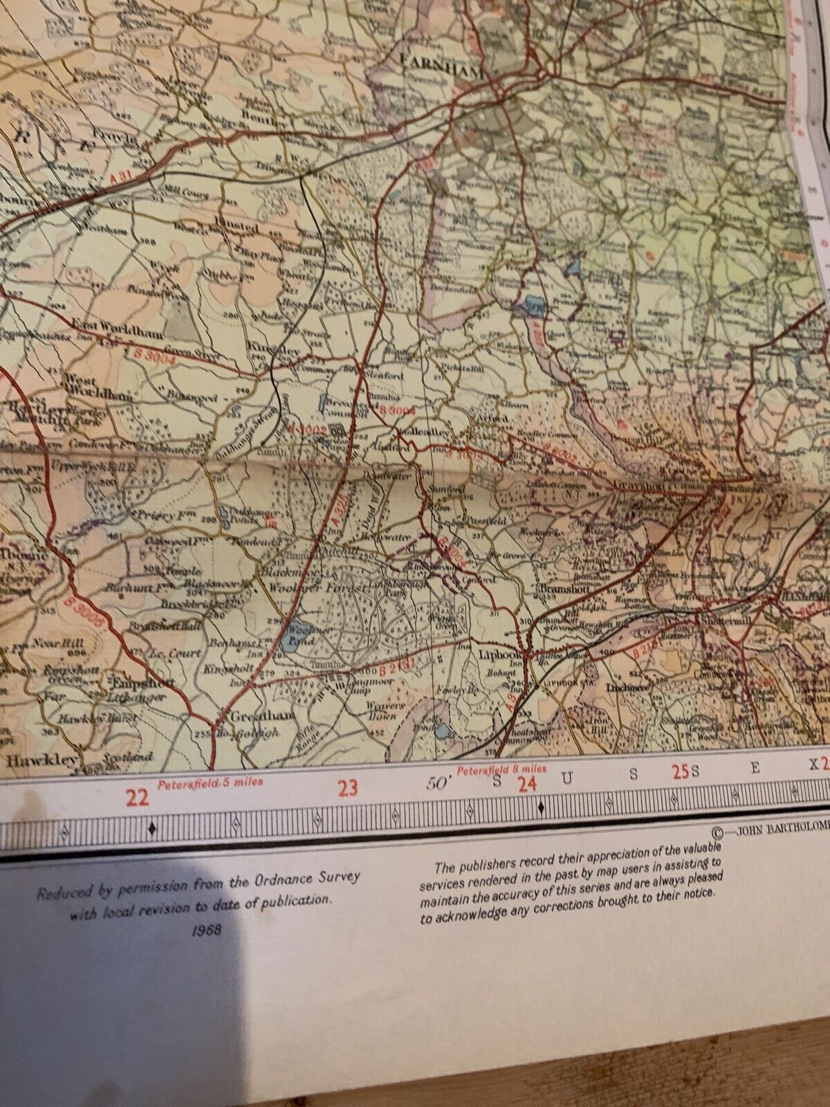 Bartholomew Map 1968 Half Inch Cloth No 8 SALISBURY PLAIN Winchester Reading