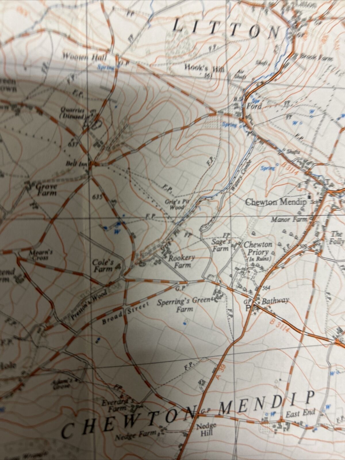 COMPTON MARTIN Ordnance Survey 1:25,000 First Series Sheet ST55 1961 Priddy