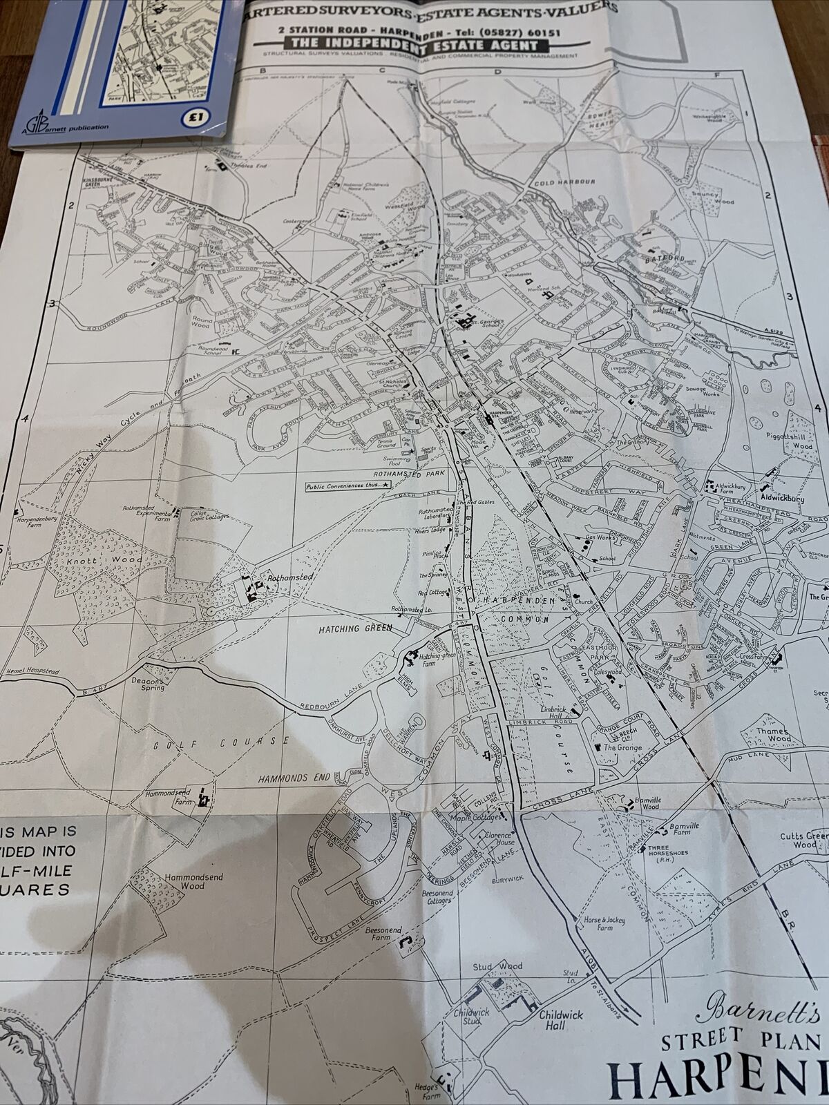 HIGH WYCOMBE Buckinghamshire - Barnett 1980s? Plan Map - Advertising