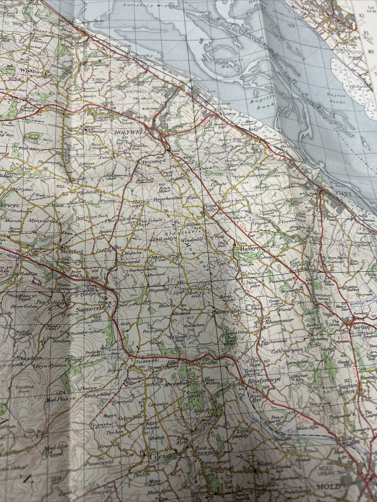 DENBIGH Ordnance Survey One Inch Map Sheet 108 1961 Rhyl Prestatyn Flint