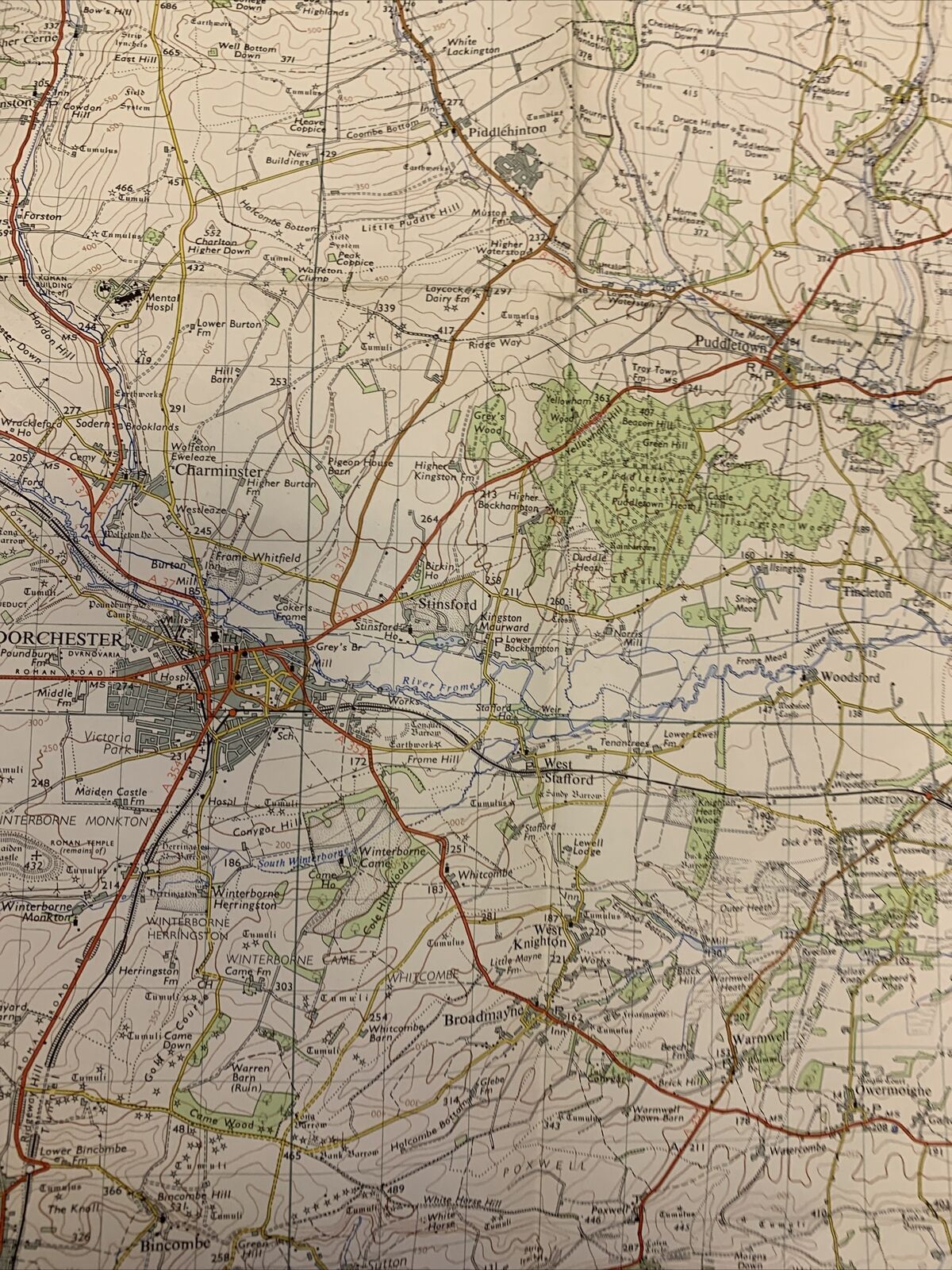 Dorchester No 178 1960 Cloth Seventh Series Ordnance Survey One Inch Map yeovil