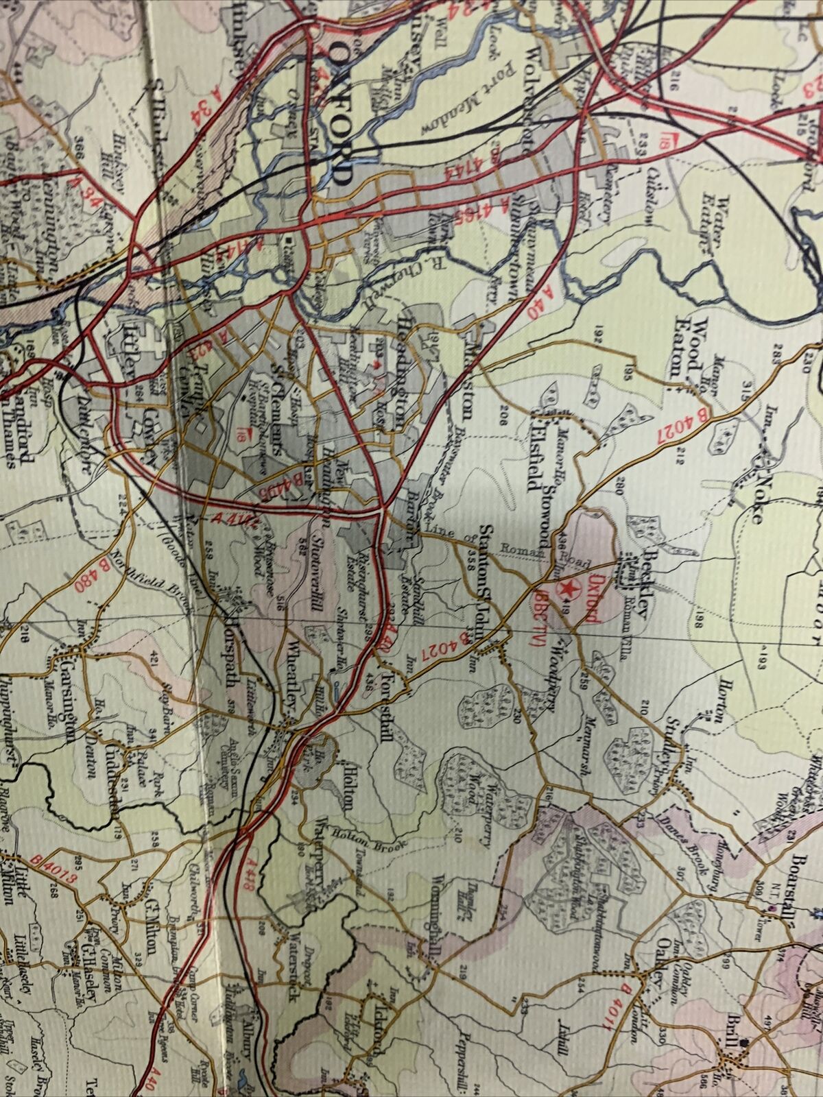 Bartholomews Cloth Map Half Inch 1969 No 14 OXFORD Cheltenham Swindon