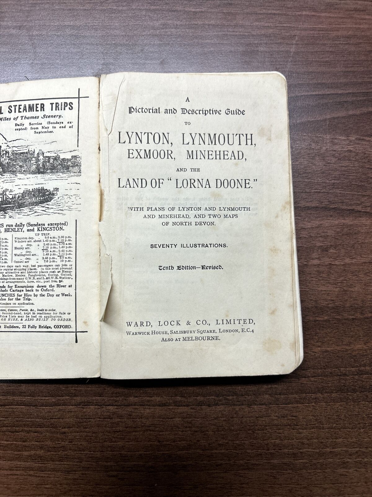 LYNTON and LYNMOUTH - Ward Lock Guide Book 1920s ? Maps Plans The Doones