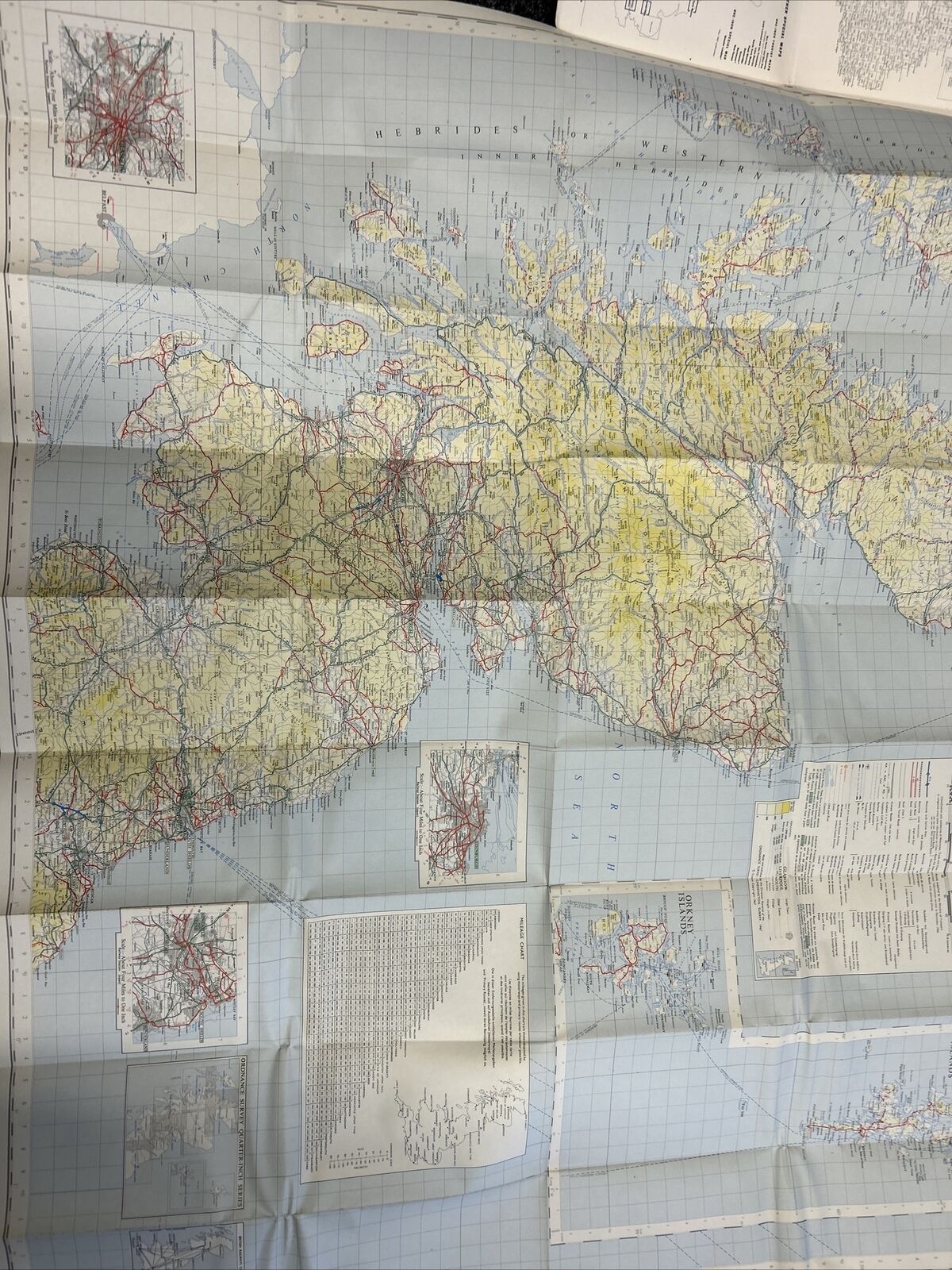 1967 Ordnance Survey Map ROUTE  PLANNING MAP NORTH Ten Miles To Inch