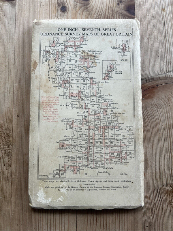 CHESTER Ordnance Survey Seventh Series CLOTH One inch 1963 Sheet 109 Wrexham