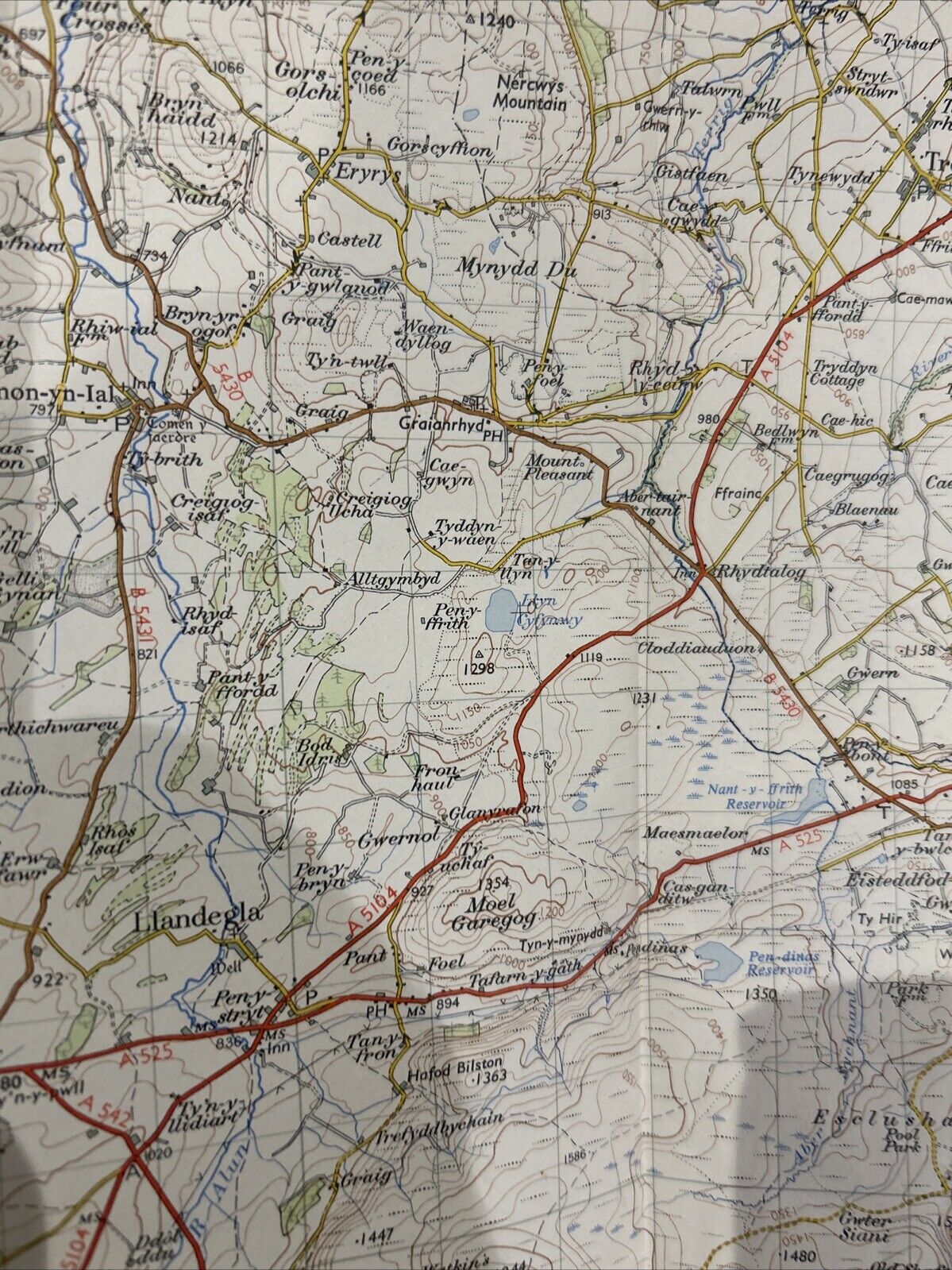 DENBIGH Ordnance Survey Seventh Series Paper One inch 1961 Sheet 108 The Alarm