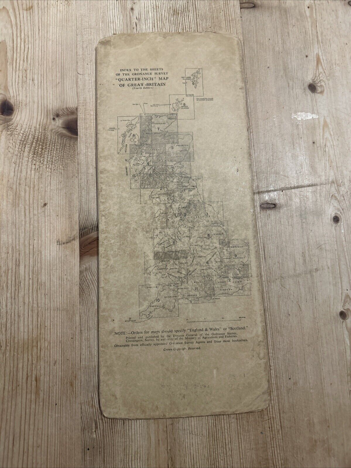 MIDLANDS 1946 Ordnance Survey Paper Sheet 8 Quarter Inch Map Fourth Edition