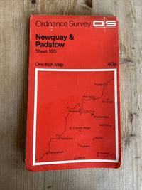 NEWQUAY & PADSTOW Ordnance Survey Paper One inch 1961 Sheet 185 Newquay Bodmin