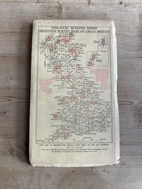 MONGOMERY & LLAN. WELLS Ordnance Survey CLOTH Map 1952 Sheet 128 Seventh Series