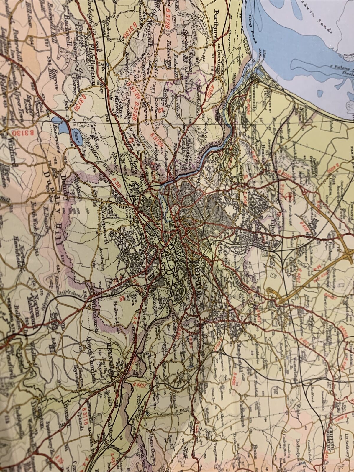 NORTH SOMERSET Bartholomew Cloth Half Inch Map No 7 1965 Cardiff Bristol Bath