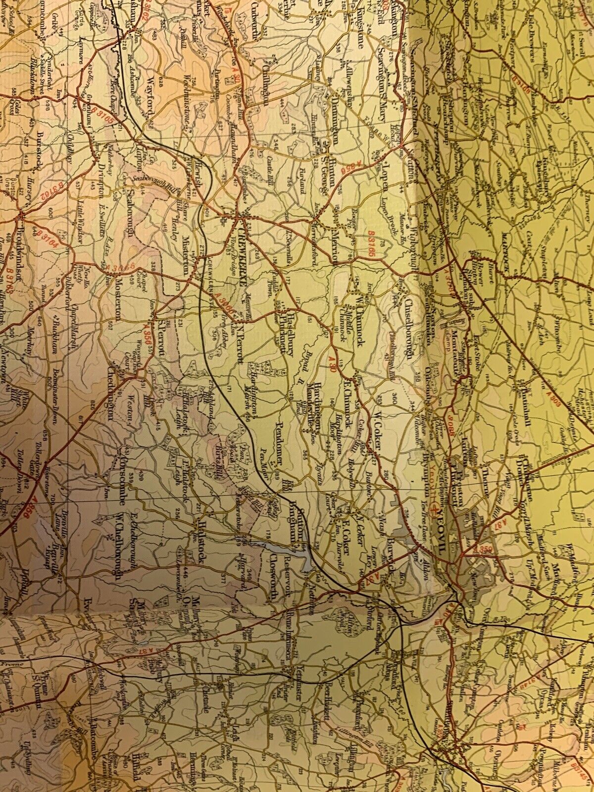 DORSET Poole Weymouth Bartholomew - Half Inch Cloth Map 1968 No 4 Taunton Yeovil