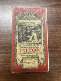 LUTON Ordnance Survey CLOTH One Inch Map 1923 Sheet 95 Contoured Woburn