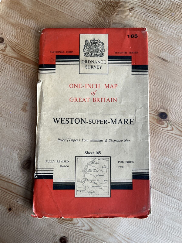 WESTON SUPER MERE Ordnance Survey Seventh Series Paper One In Map Sheet 165 1958