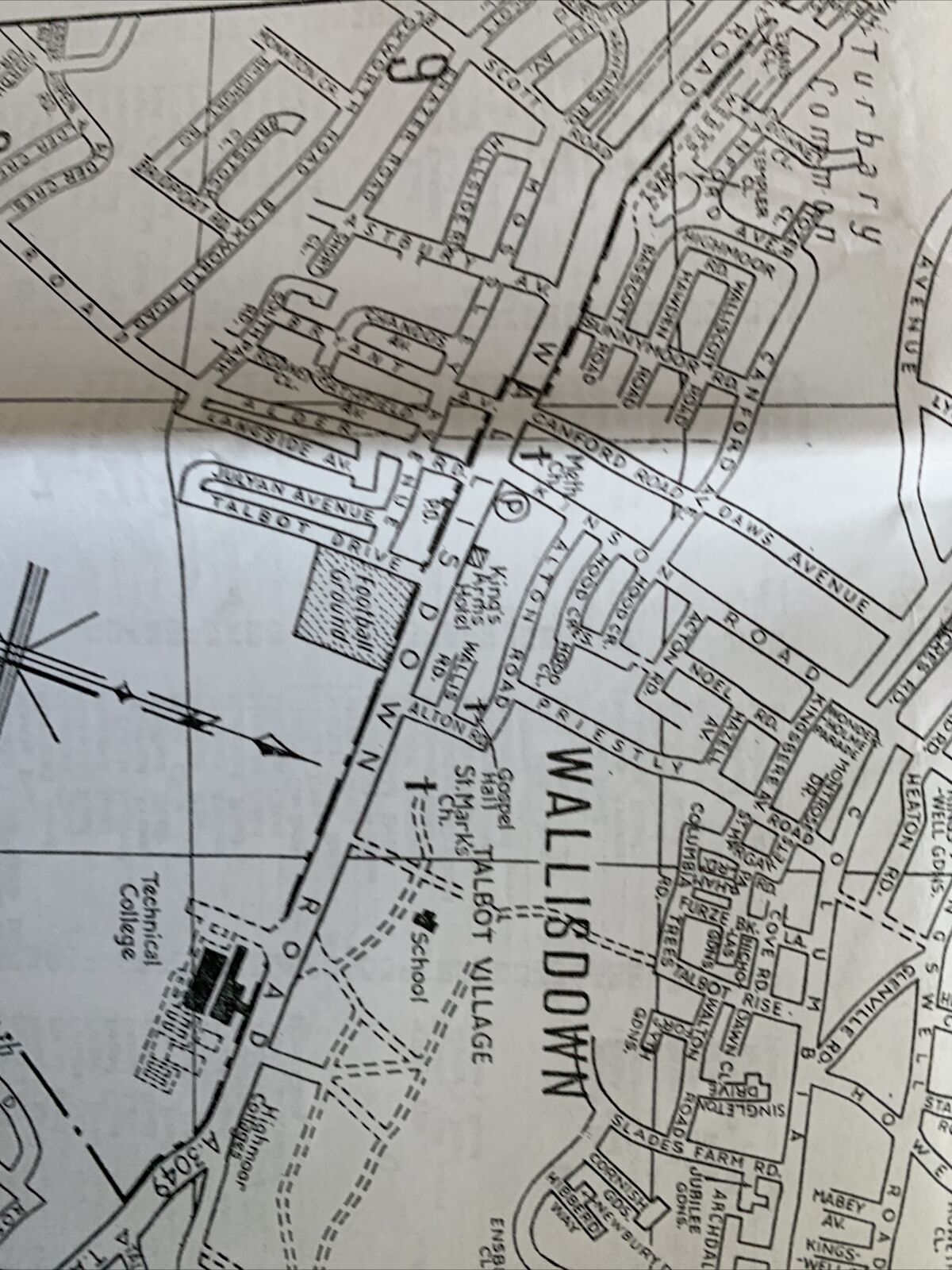 Bournemouth And Poole Map - SP Maps Circa 1990!? Christchurch Dorset