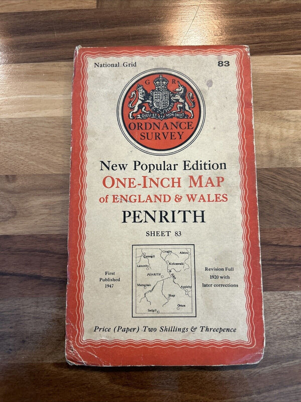 PENRITH Ordnance Survey Map 1947 Sixth Series Sheet 83 Ullswater Appleby