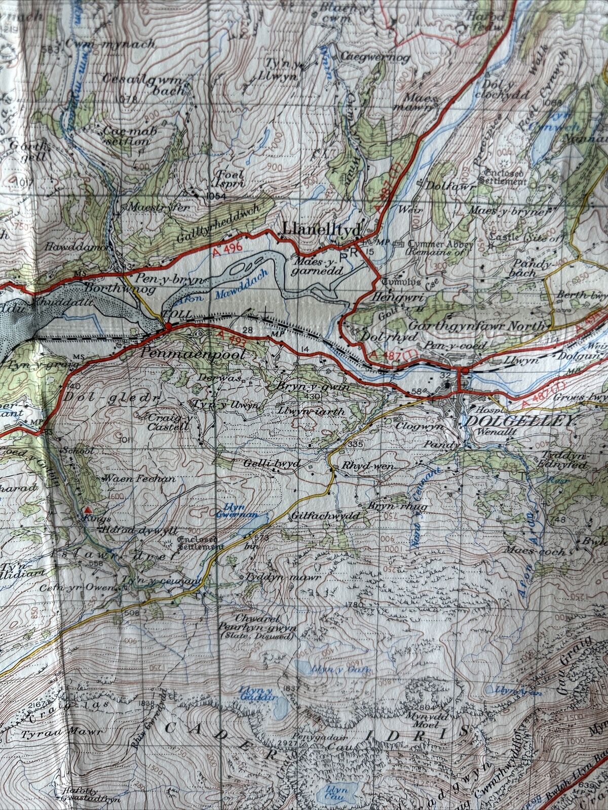 DOLGELLEY Ordnance Survey Paper Map 1953 CLOTH Seventh Series No 116 Festiniog