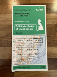 BECCLES SOUTH Ordnance Survey Pathfinder 945 Sheet TM 48/58 1985 Wrentham