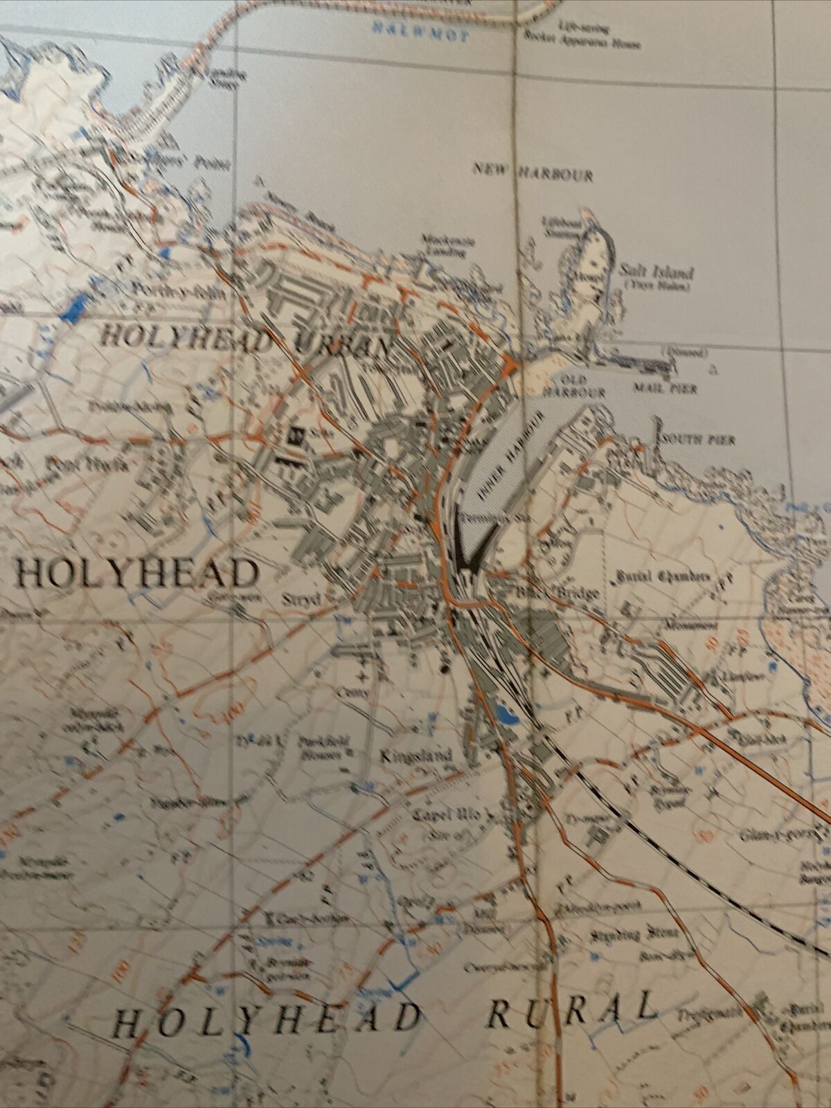 HOLYHEAD Ordnance Survey 1:25,000 First Series 1955 60r Sheet SH28 Anglesey