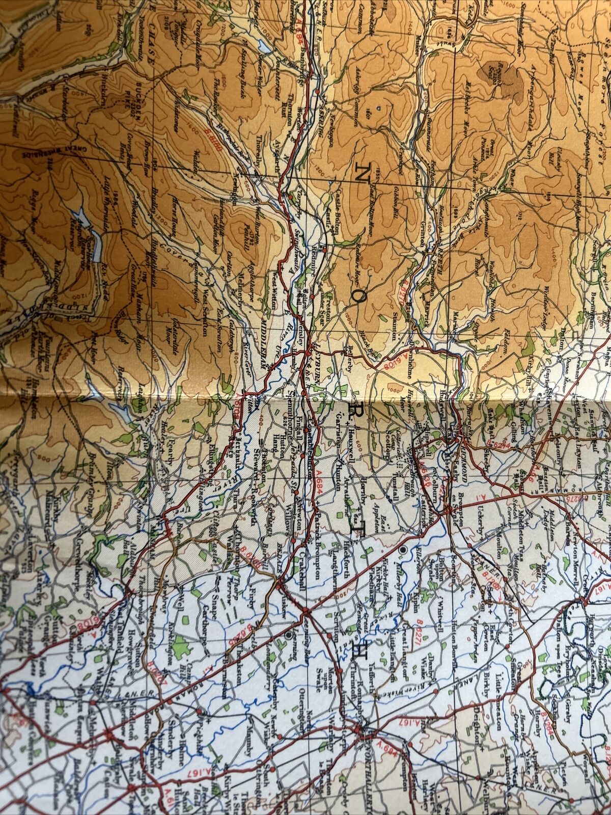 ENGLAND NORTH EAST Ordnance Survey CLOTH Sh 3 Quarter Inch Map 4th Ed 1946 York