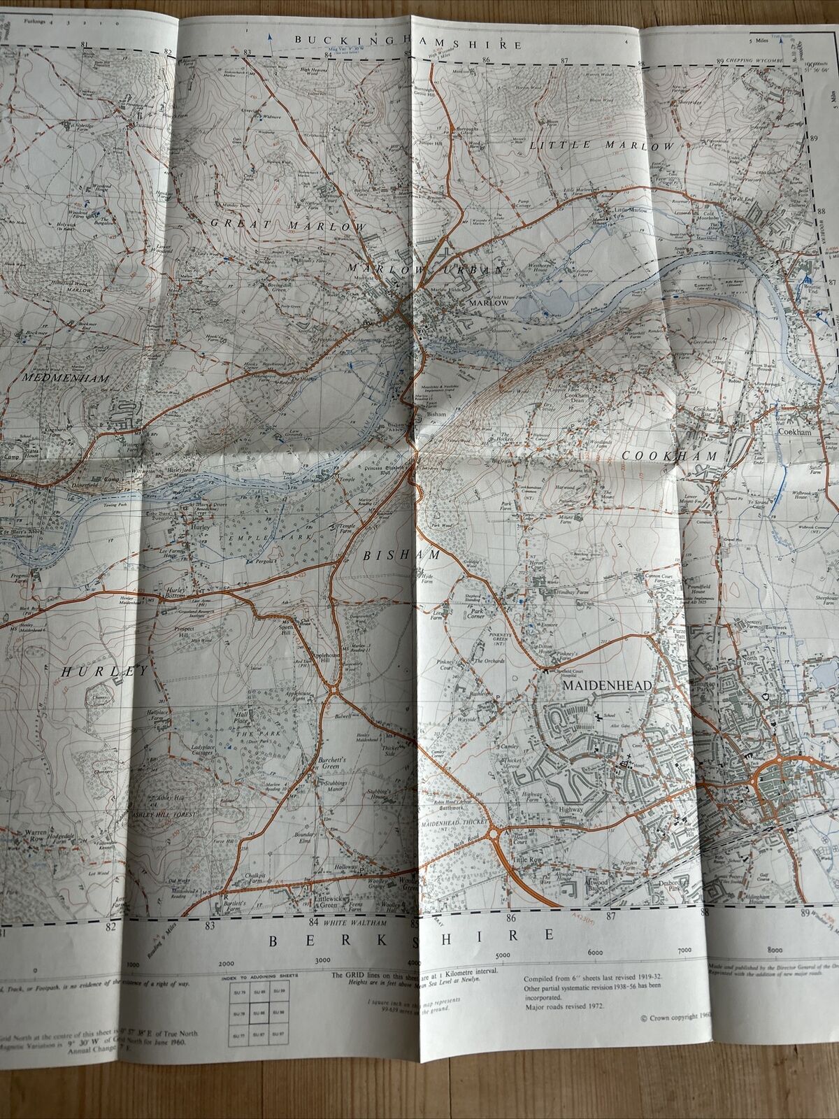 MARLOW Maidenhead Ordnance Survey 1:25,000 First Series 1965 Sheet SU88