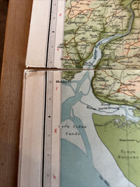 SOUTH WALES Bartholomew Revised Half Inch map No 12 Paper 1950 Swansea Cardiff