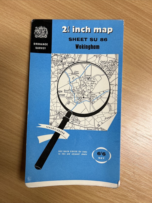 WOKINGHAM 1958Ordnance Survey Sheet SU86 2 & Half Inch MAP Sandhurst Bracknell