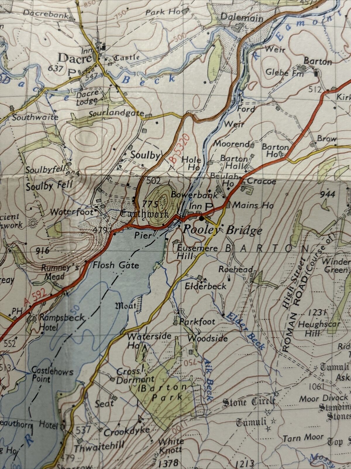 PENRITH Ordnance Survey Seventh Series CLOTH 1 Inch Map Sheet 83 1955 Ullswater