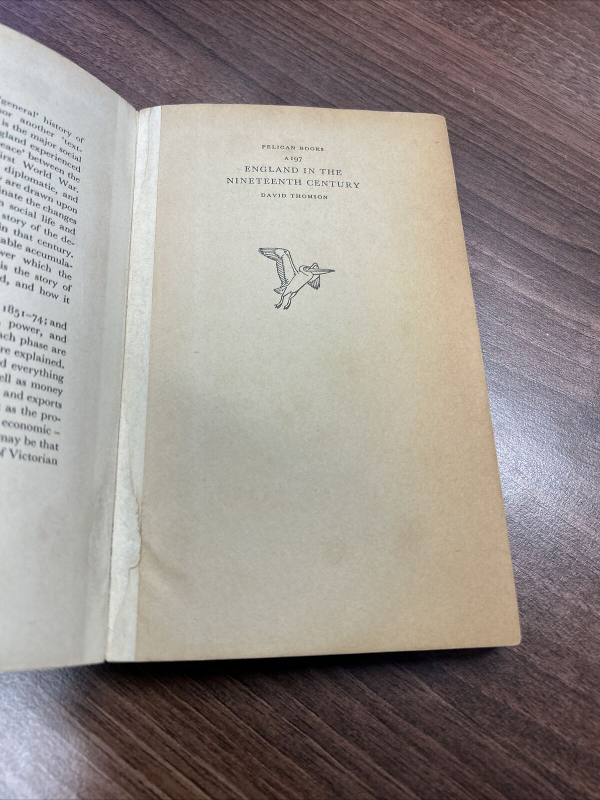 ENGLAND IN THE NINETEENTH CENTURY No 8, David Thomson Pelican Book 1959 No A197