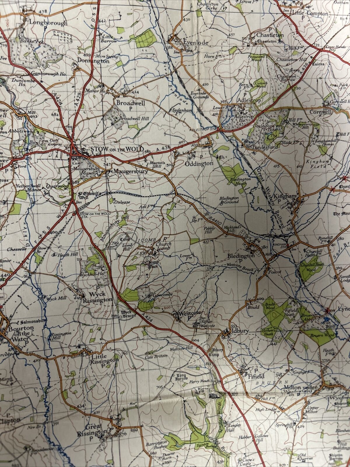 CHELTENHAM & EVESHAM Ordnance Survey CLOTH 6th Series 1946 Sheet 144 One Inch