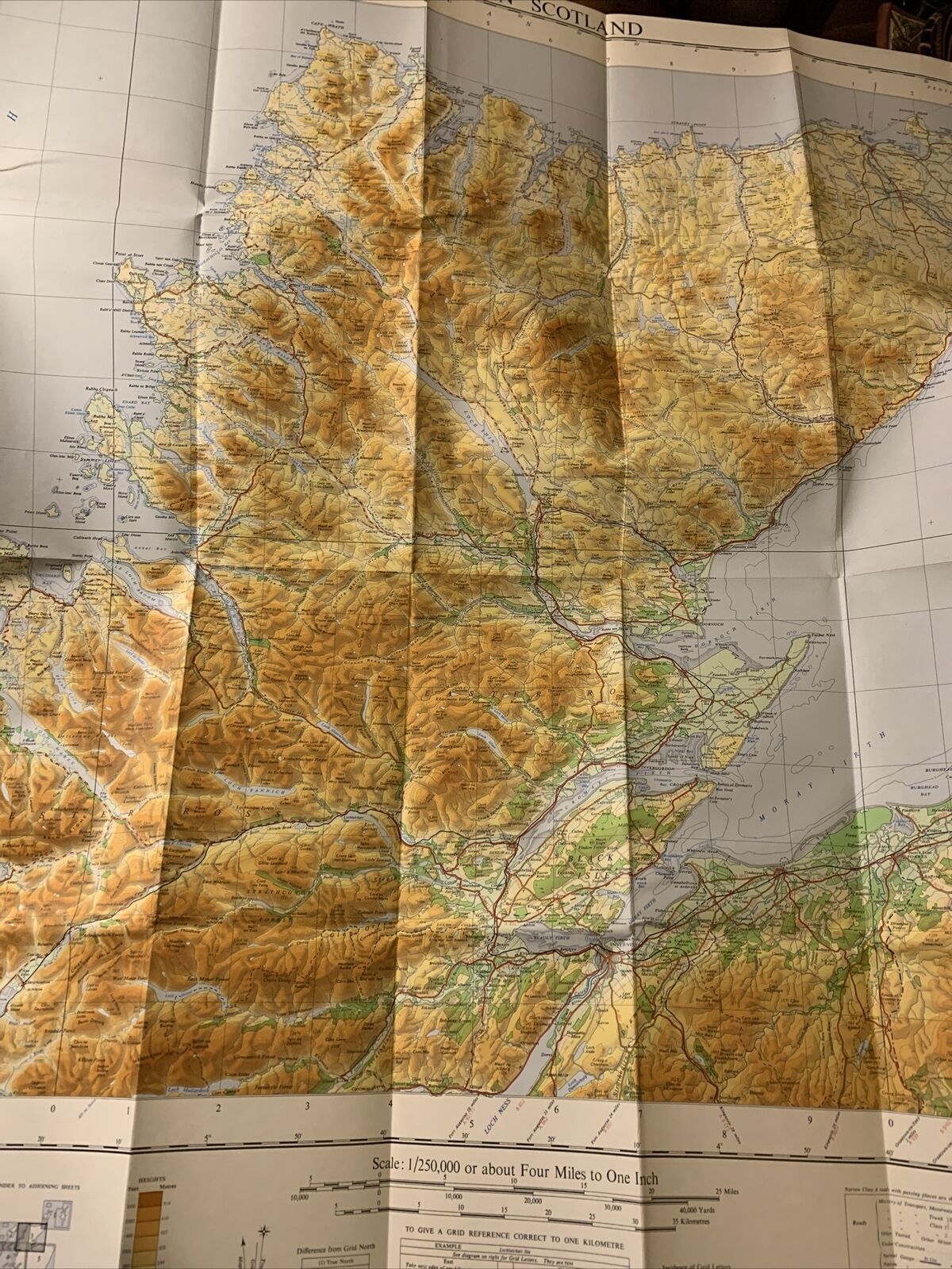 NORTHERN SCOTLAND 1966 Ordnance Survey Paper Quarter Inch Map Sheet 3 Inverness