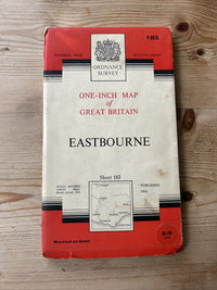 EASTBOURNE Ordnance Survey CLOTH Seventh Series Map 1 Inch 1960 Sheet 183 Battle