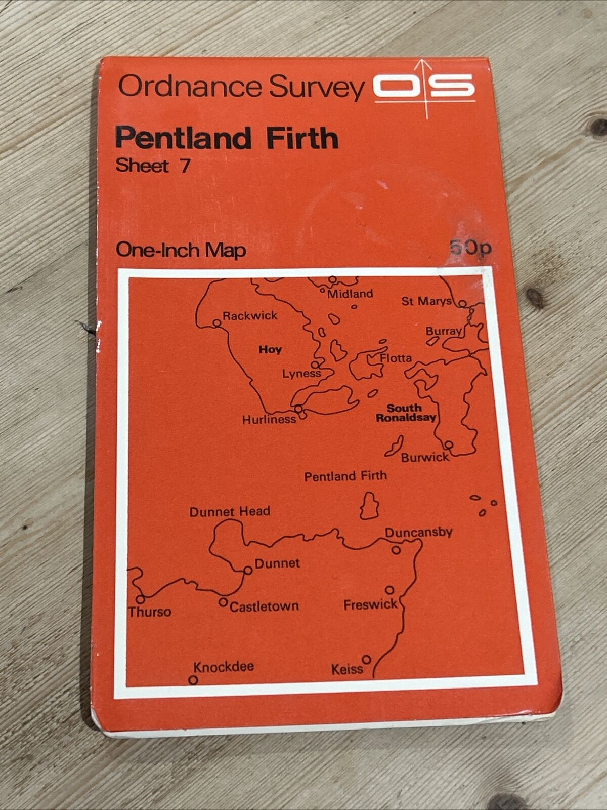 PENTLAND FIRTH Ordnance Survey One Inch Sheet 7 Good Condition 1959 / 69 Hoy