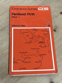 PENTLAND FIRTH Ordnance Survey One Inch Sheet 7 Good Condition 1959 / 69 Hoy