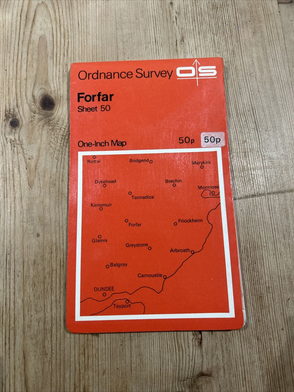 FORFAR Ordnance Survey One Inch Sheet 50 1969 Arbroath Dundee Montrose