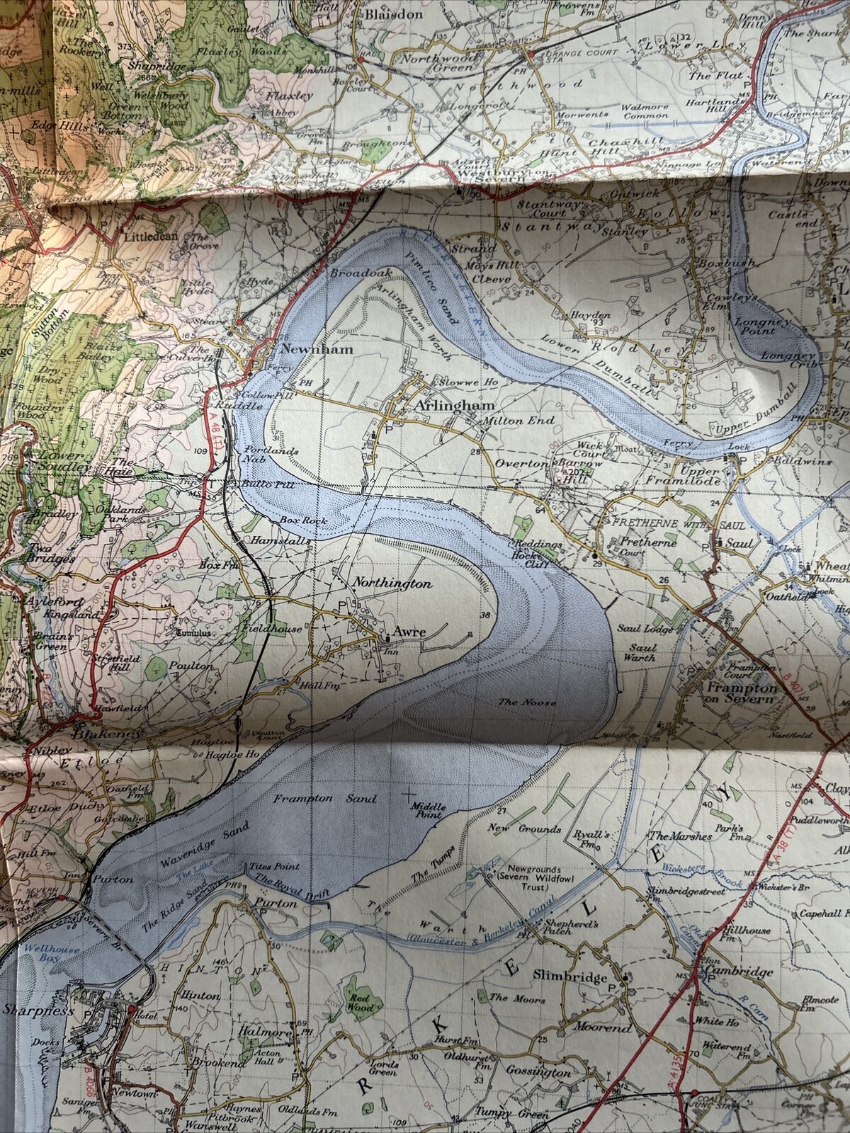 WYE VALLEY & LOWER SEVERN Ordnance Survey One Inch Paper Tourist Map 1961 Stroud