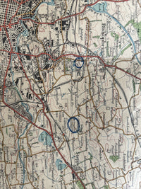 GLASGOW Ordnance Survey One Inch CLOTH Sheet 72 Popular Edition 1925