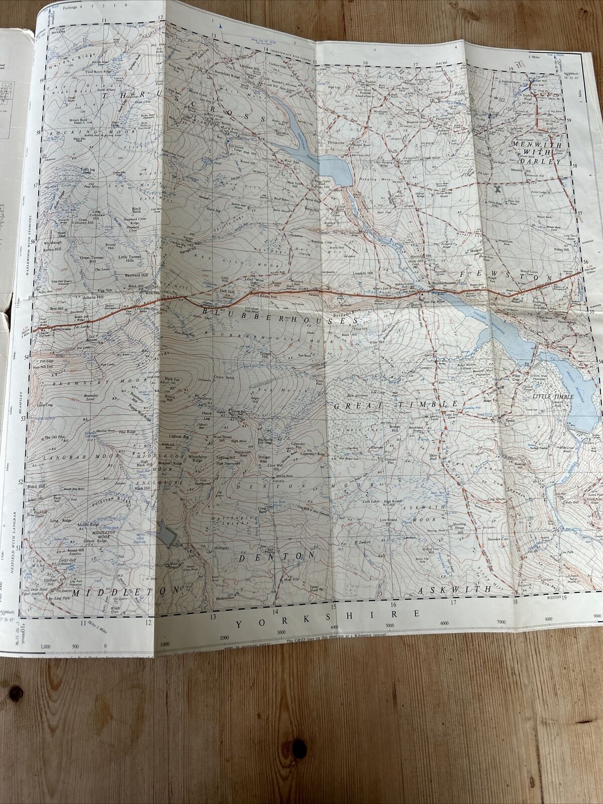 BLUBBERHOUSES Ordnance Survey Sheet SE15 Map 1:25,000 1952 Revised 1967